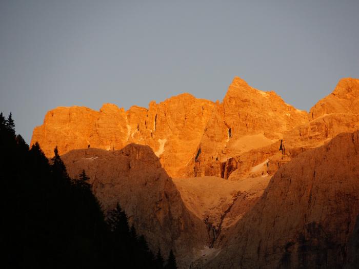 Alpenglow (Enrosadira) of the Dolomites