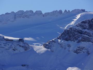 Marmolada glacier and Portavescovo ski area in Arabba